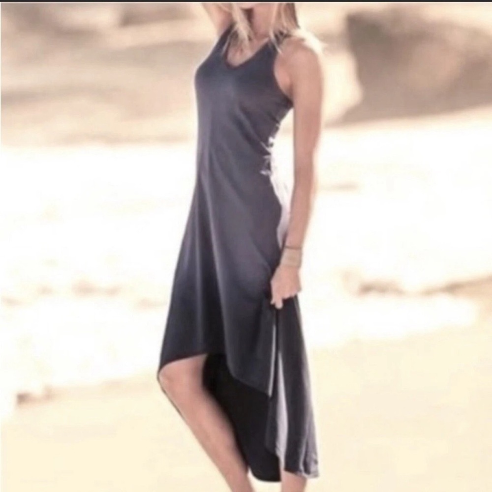 Athleta Gray & Black Ombré High-Low Sleeveless Dress